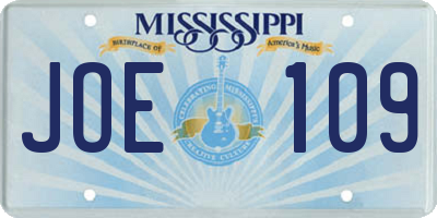MS license plate JOE109