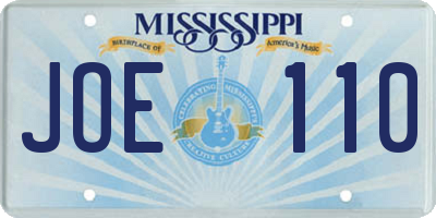 MS license plate JOE110