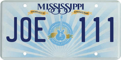 MS license plate JOE111