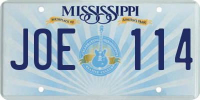 MS license plate JOE114