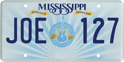 MS license plate JOE127