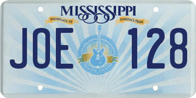 MS license plate JOE128