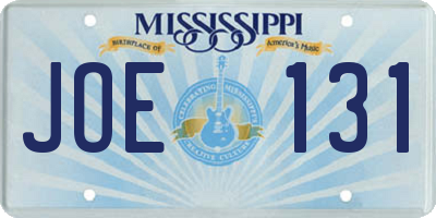 MS license plate JOE131
