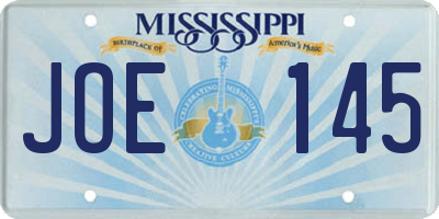 MS license plate JOE145
