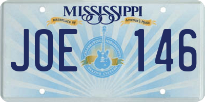 MS license plate JOE146