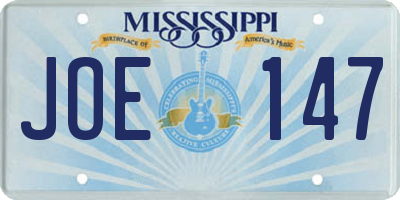 MS license plate JOE147