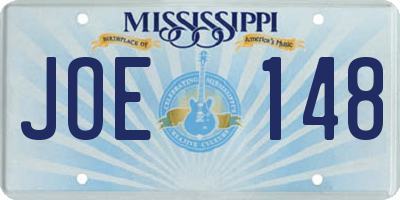 MS license plate JOE148