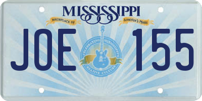 MS license plate JOE155