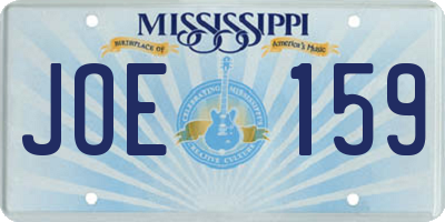 MS license plate JOE159