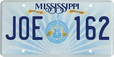 MS license plate JOE162