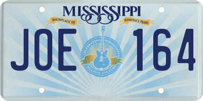 MS license plate JOE164