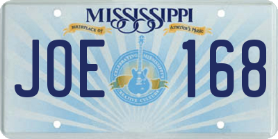 MS license plate JOE168