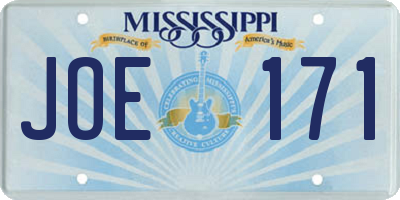 MS license plate JOE171