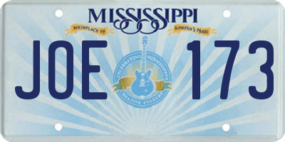 MS license plate JOE173