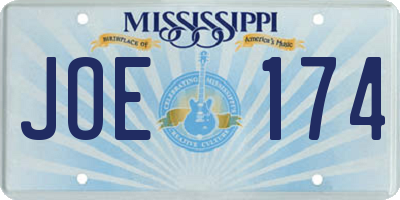 MS license plate JOE174