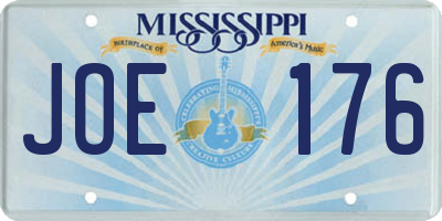 MS license plate JOE176