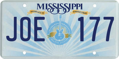 MS license plate JOE177