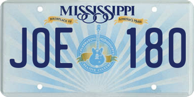 MS license plate JOE180