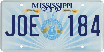 MS license plate JOE184
