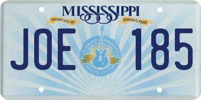 MS license plate JOE185