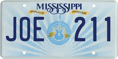 MS license plate JOE211