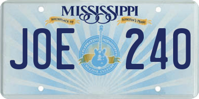 MS license plate JOE240