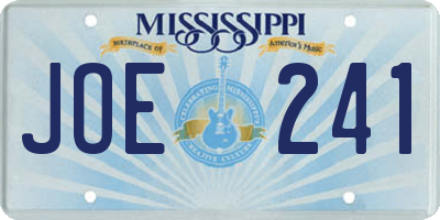 MS license plate JOE241