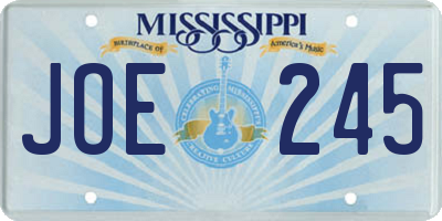 MS license plate JOE245