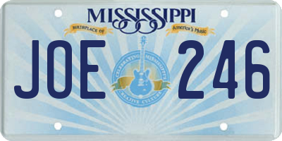 MS license plate JOE246