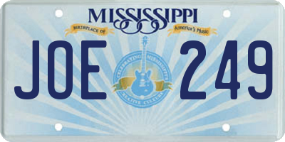 MS license plate JOE249