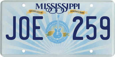 MS license plate JOE259