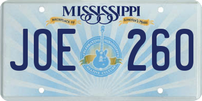 MS license plate JOE260