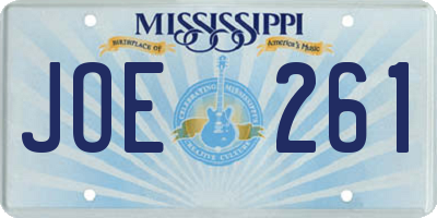 MS license plate JOE261