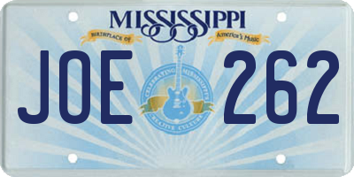 MS license plate JOE262