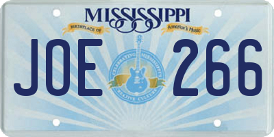 MS license plate JOE266