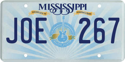 MS license plate JOE267