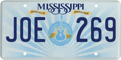 MS license plate JOE269