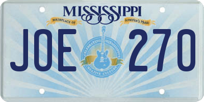 MS license plate JOE270