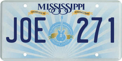 MS license plate JOE271