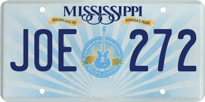 MS license plate JOE272