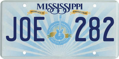 MS license plate JOE282