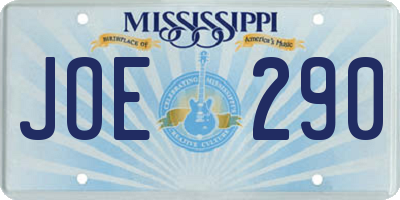 MS license plate JOE290