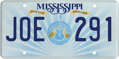 MS license plate JOE291