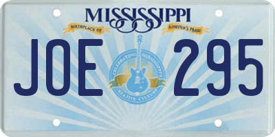 MS license plate JOE295