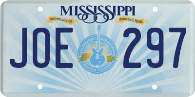 MS license plate JOE297