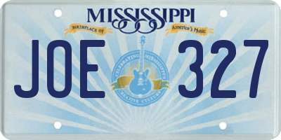MS license plate JOE327