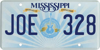 MS license plate JOE328
