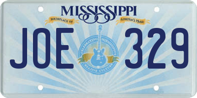MS license plate JOE329
