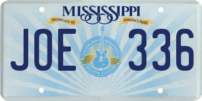 MS license plate JOE336