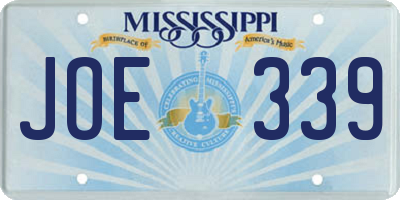 MS license plate JOE339
